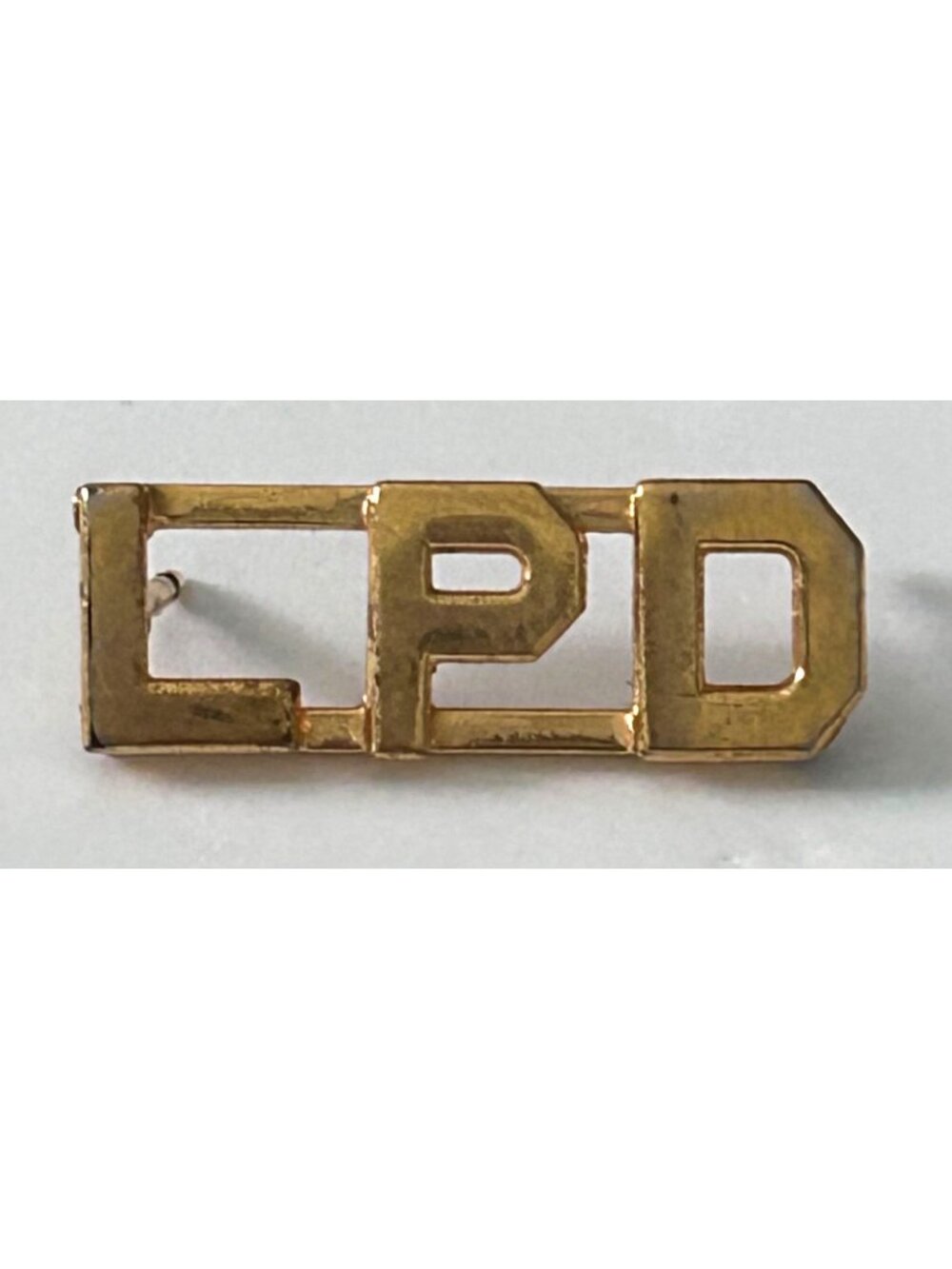 L.P.D. Gold Tone Letters Collar Pins Insignia Police LPD Lapel Pin